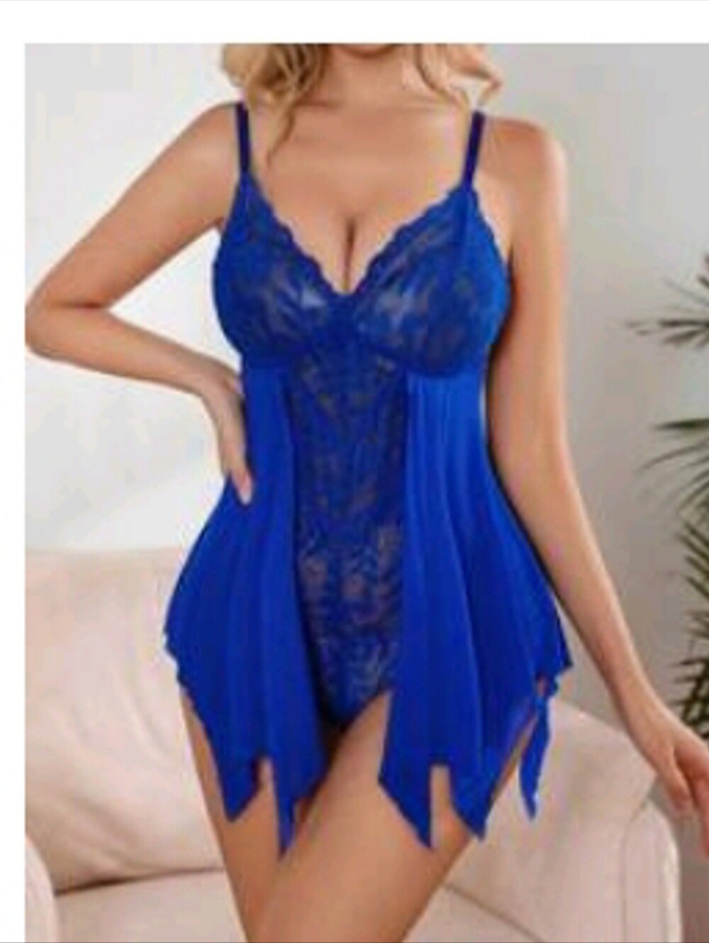 Women’s Lace Babydoll Sleepwear - Blue